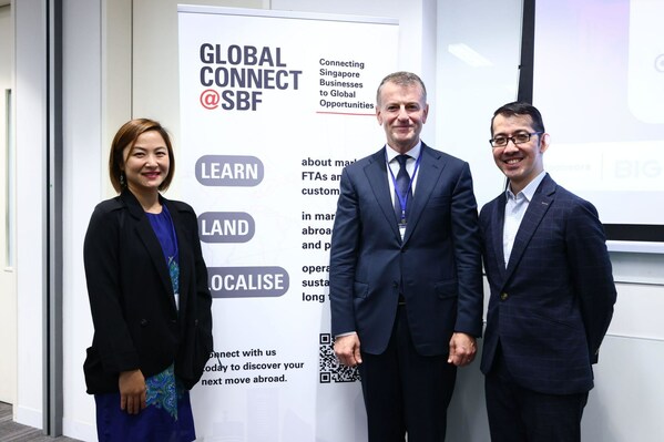 Samer Anton Naber, Ambassador of the Hashemite Kingdom of Jordan to the Republic of Singapore in between Marie Miller, BIGO Technology representative and Wei-Chieh Soo, Singapore Business Federation representative. Photo Credit: Singapore Business Federation.